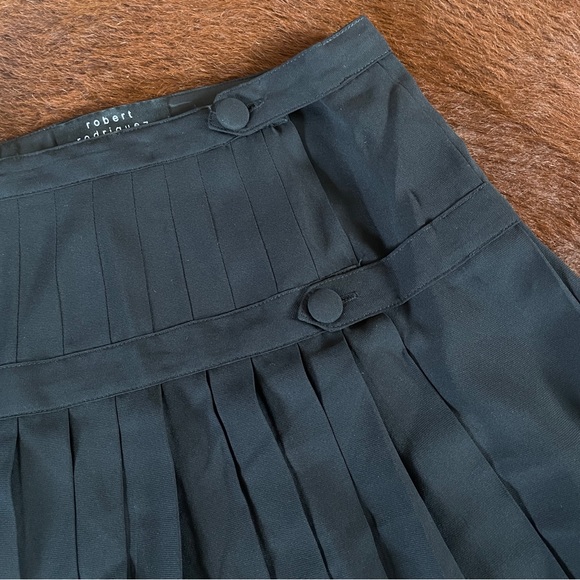 ROBERT RODRIGUEZ PLEATED MINI SKIRT WITH LACE TRIM SIZE 2 - Picture 2 of 6
